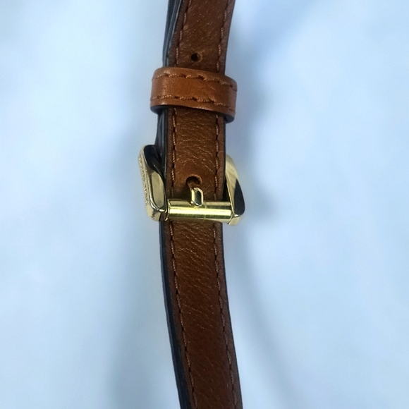 Michael Kors Brown MK Signature Leather Crossbody/Shoulder Bag Two Compartments - Picture 3 of 10